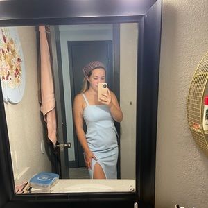 Azazie Gianetta bridesmaids dress size 6 blue